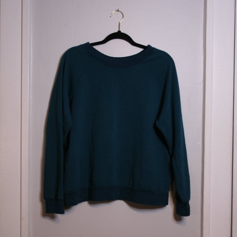 Project Social T crewneck sweatshirt in teal/blue, small size